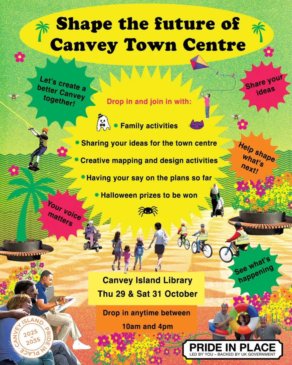 Shape the future of Canvey Town Centre. Drop in any time 10am-4pm on 29 & 31 Oct